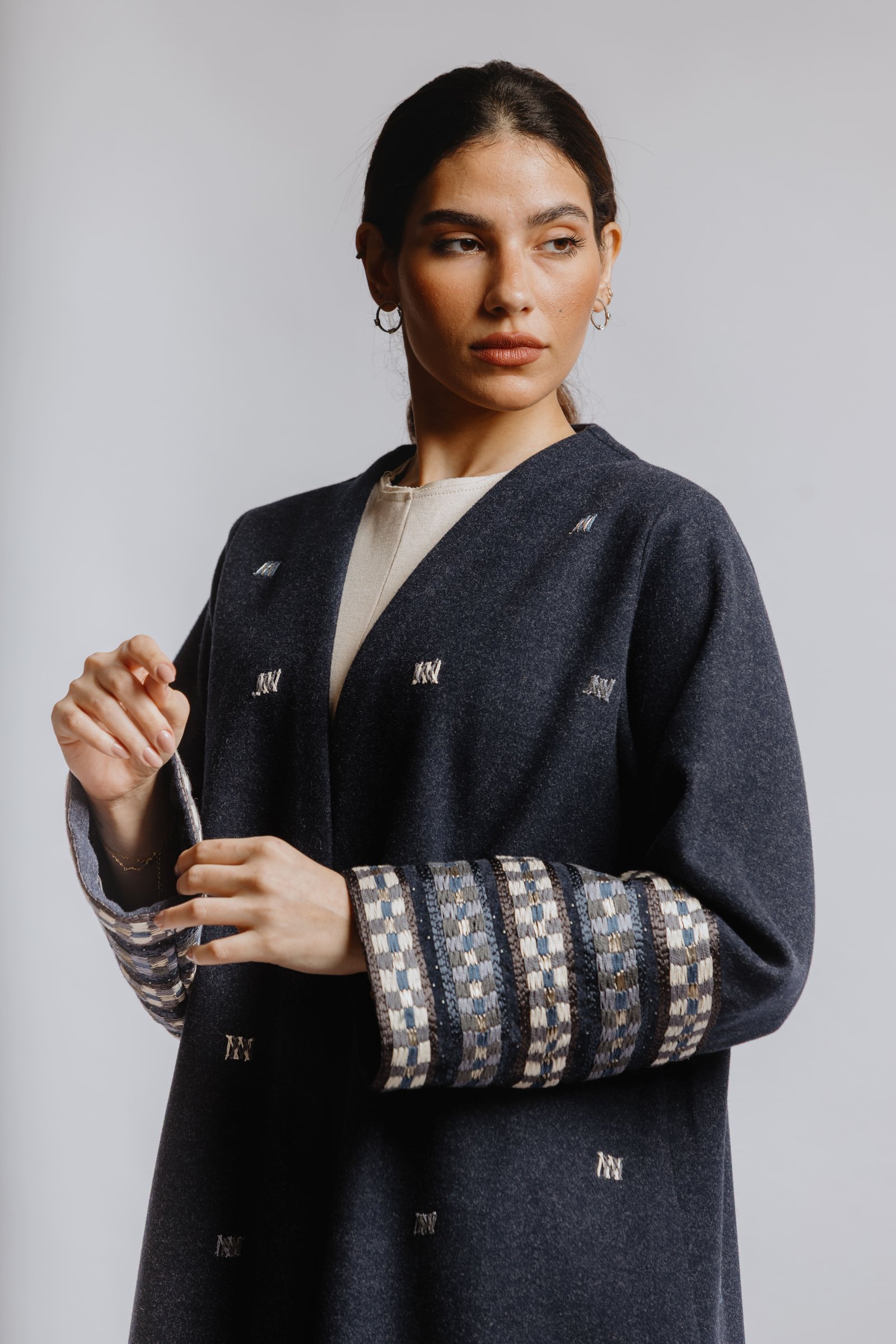 Wool Abaya with Embroidery - Image 8
