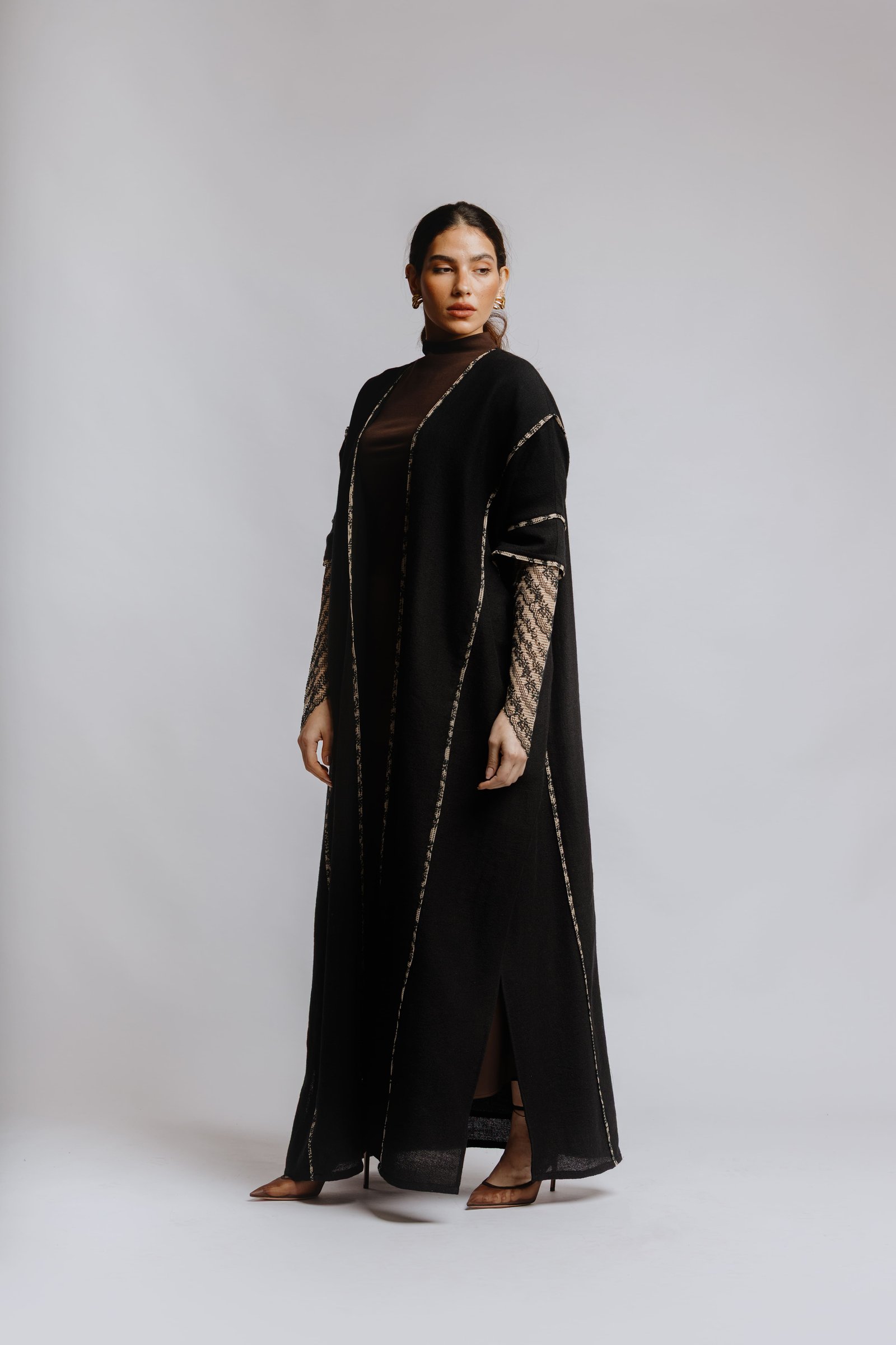 Black with Lace Bisht - Image 2