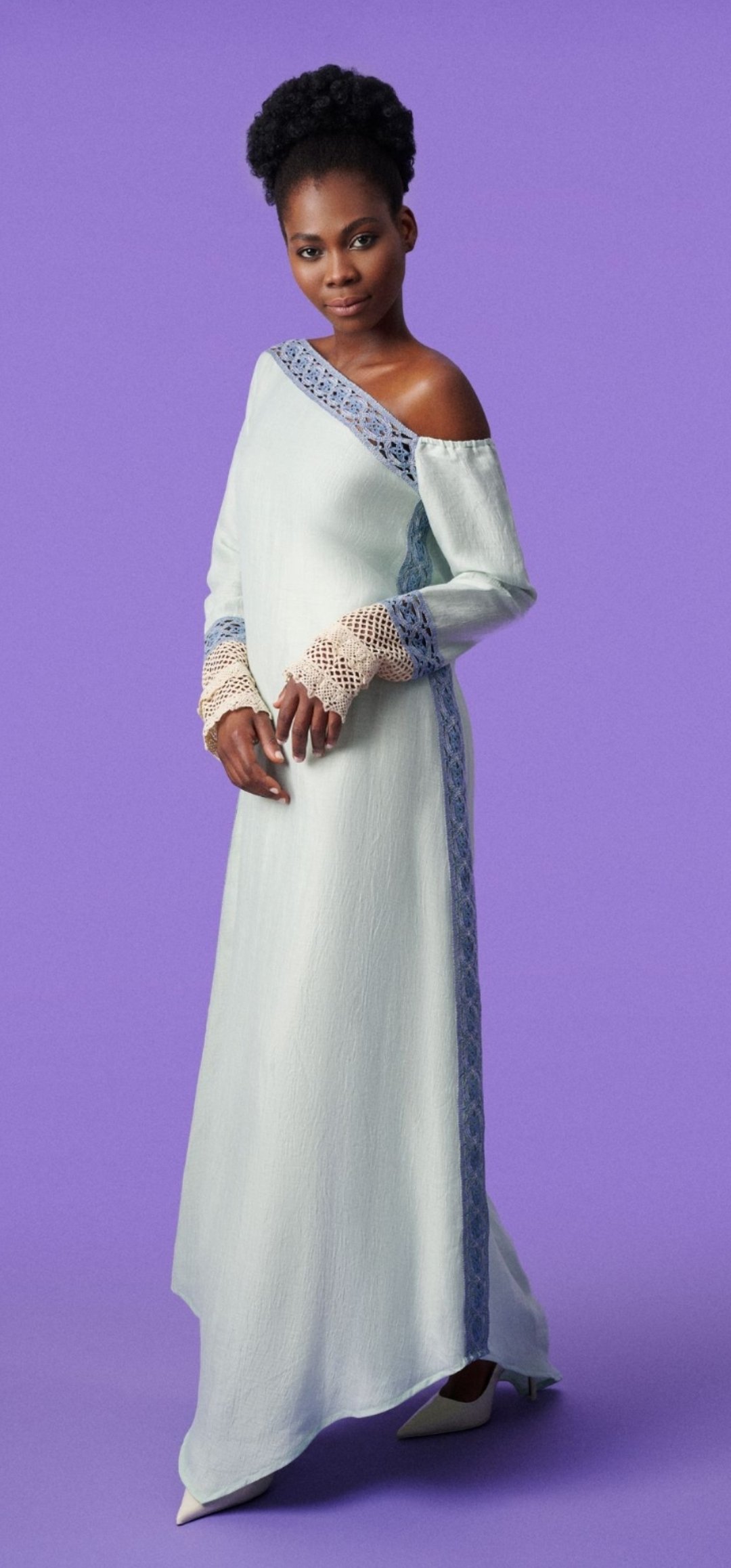 Threads Embroidery on Collar and Sleeve  - Image 1