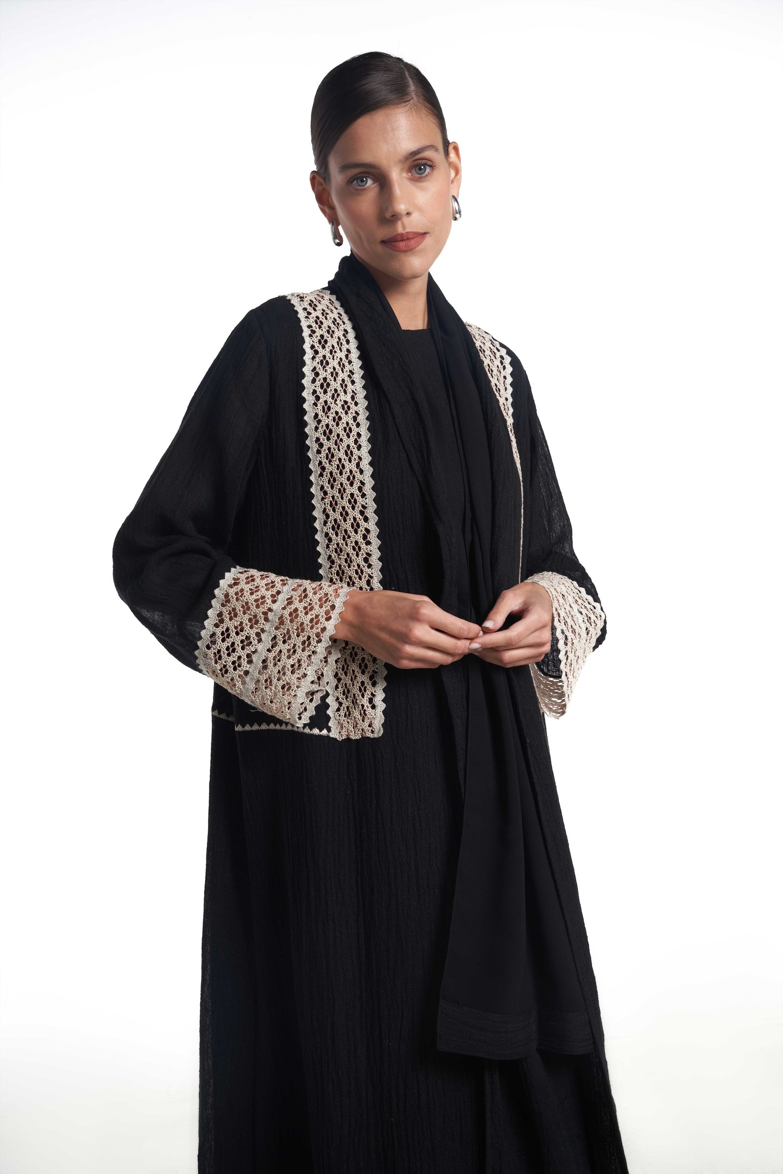 Lace Sleeve Abaya - Image 1
