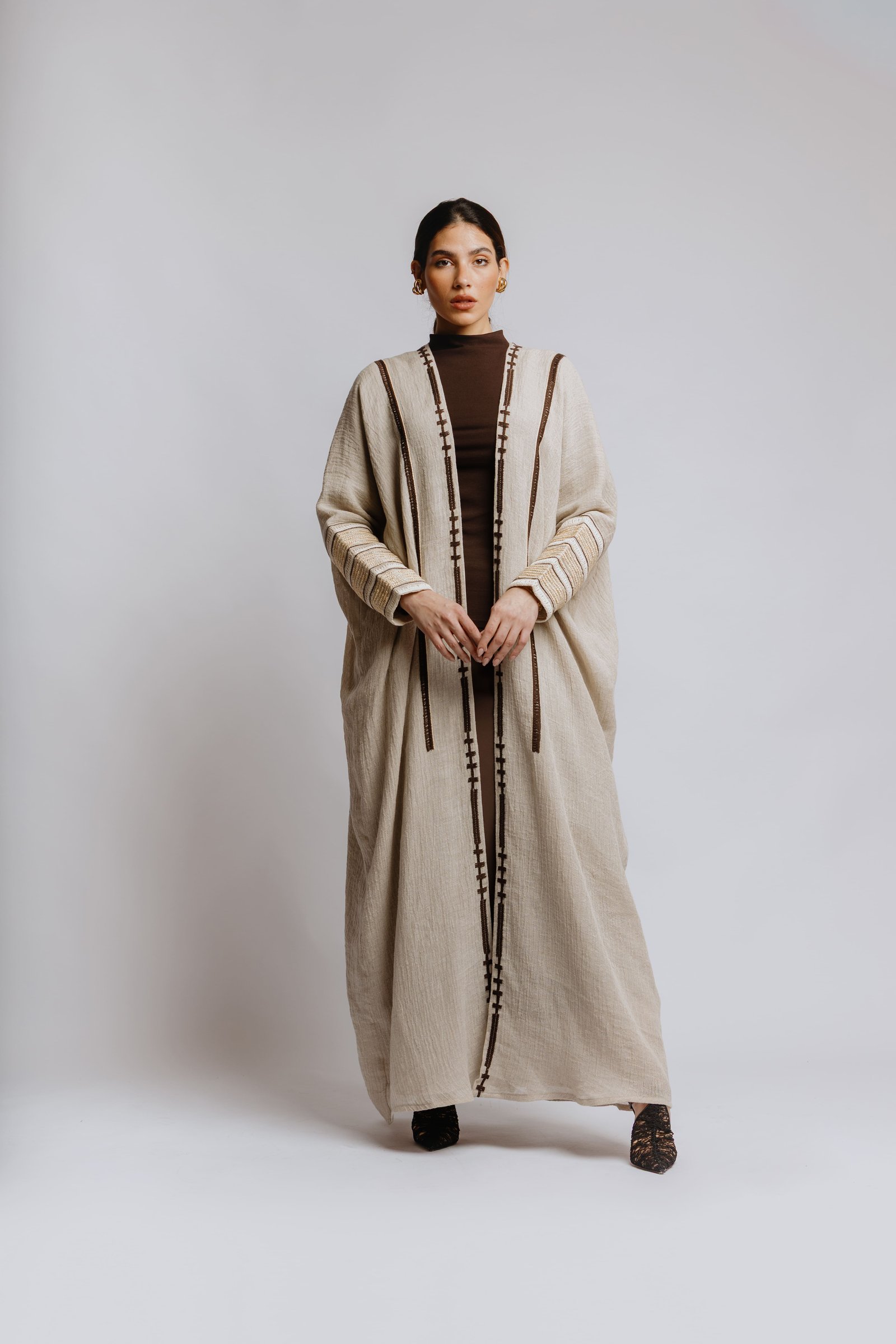 Baige Embroied Bisht - Image 10