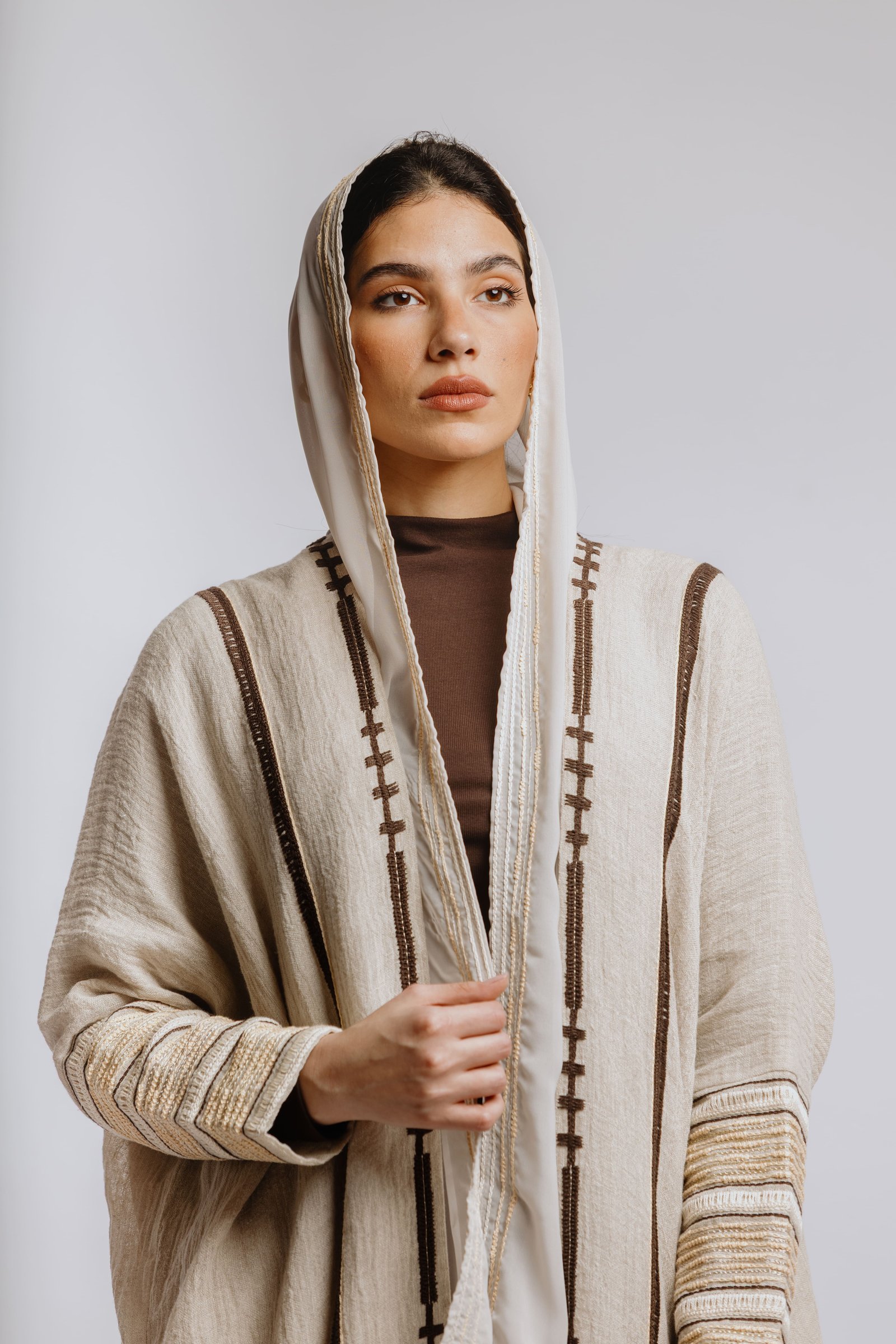 Baige Embroied Bisht - Image 6
