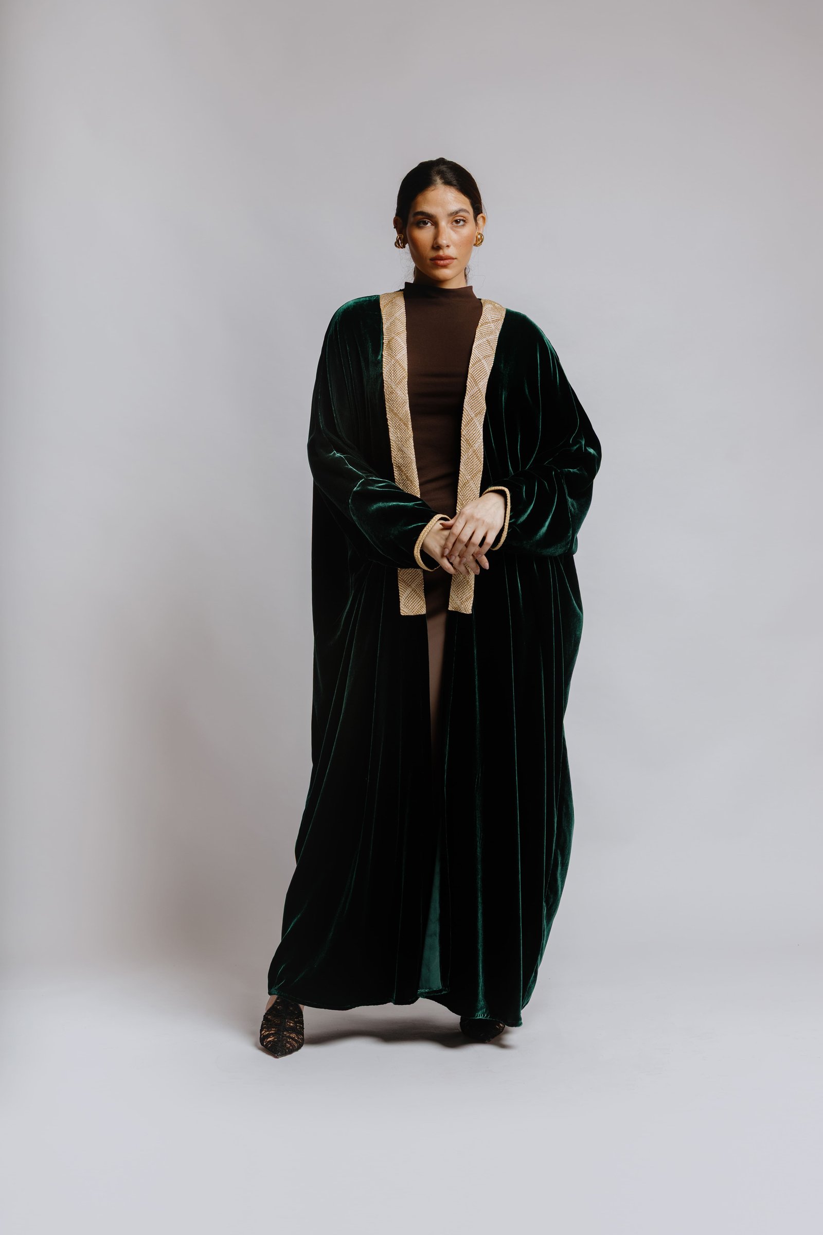  velvet Abaya with embroidery - Image 9