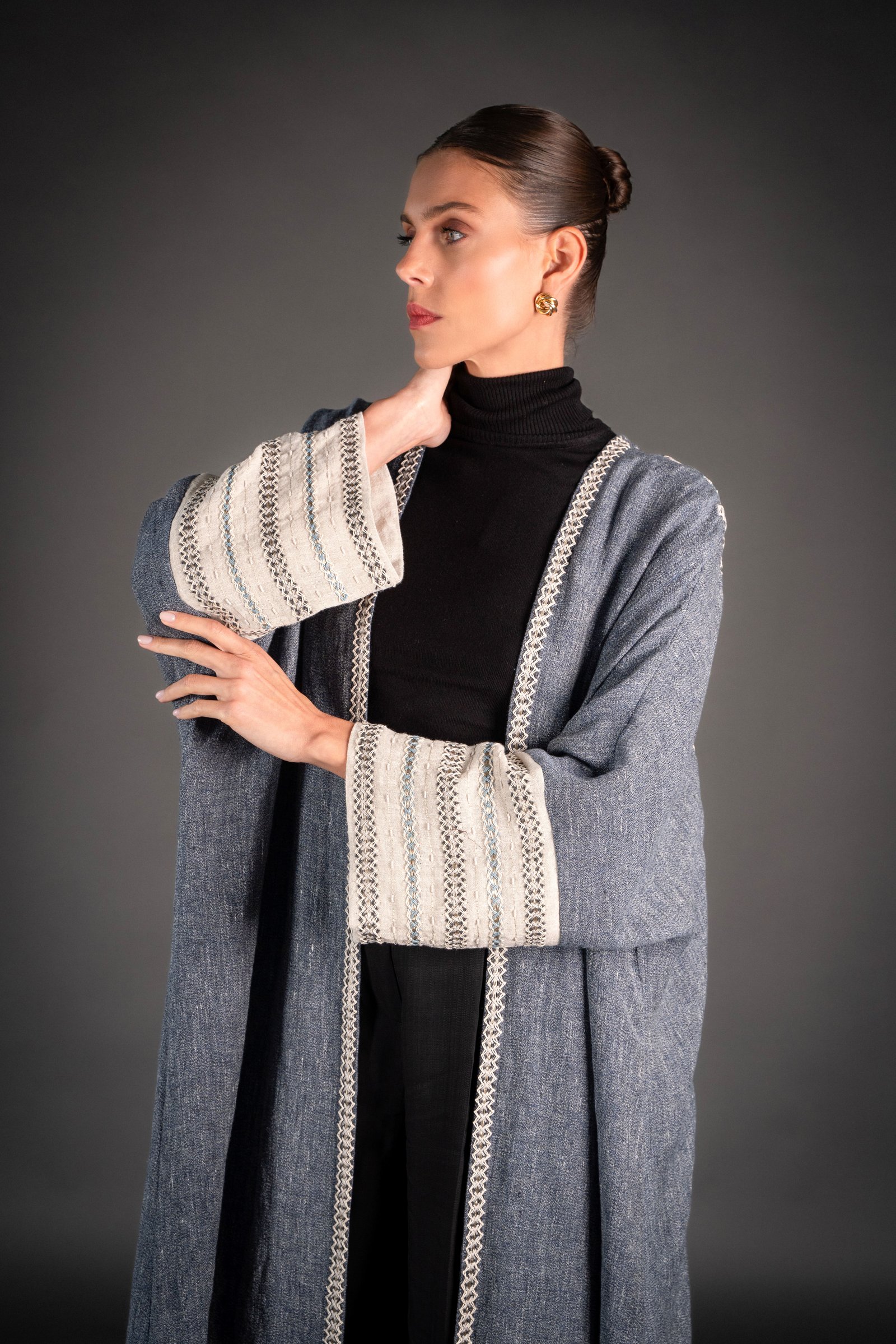 Bisht embroidery on the back and sleeve - Image 1