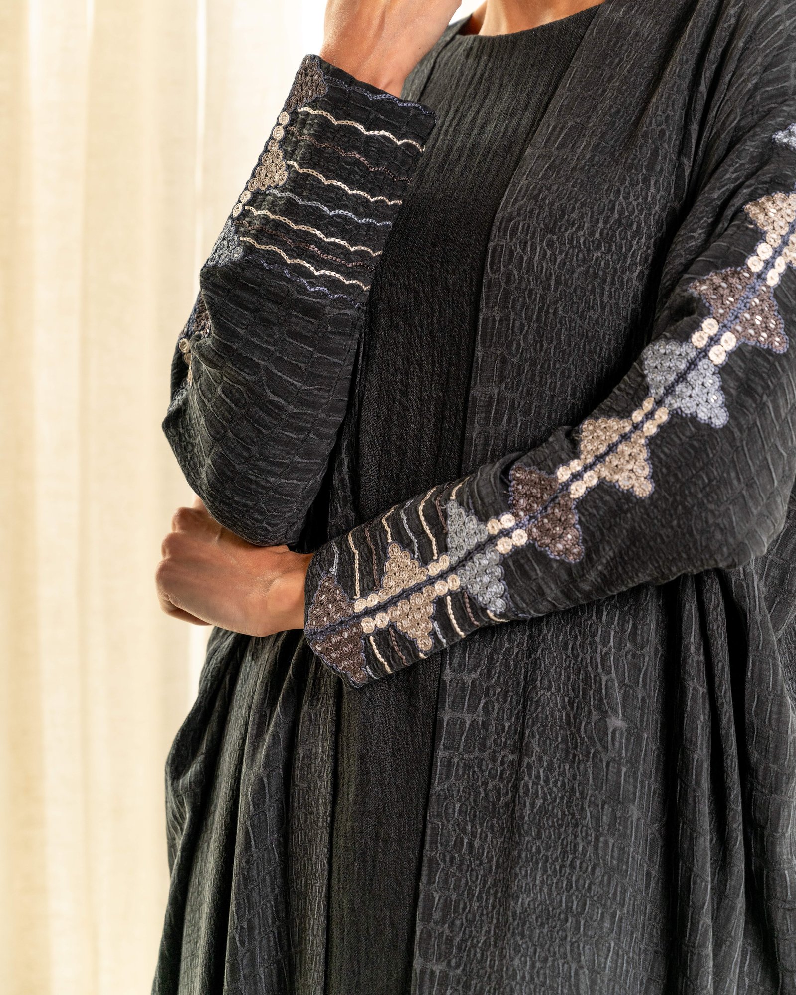 Black Bisht with embroidery - Image 10