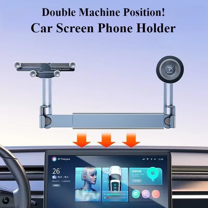 Eary Dual-position Car Screen Phone Holder Metal Bracket 360° Adjustable Stand Fit for Tesla Model 3 Y Highland Car Accessories - Image 5