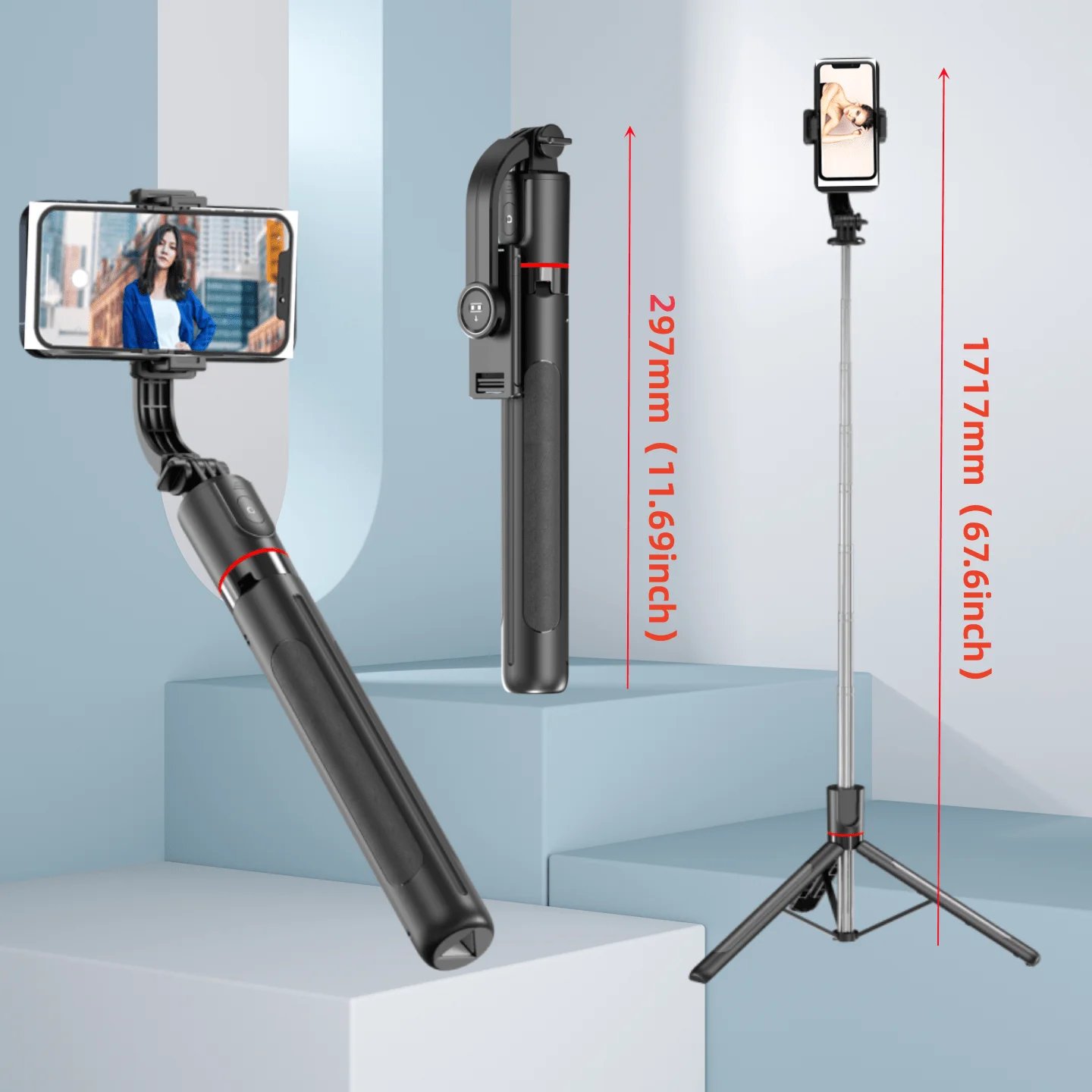 Roreta 1.7M Selfie Stick Wireless Tripod Stand with Bluetooth Remote Extendable Tripod for Mobile Phone Tlktok Live Streaming - Image 8