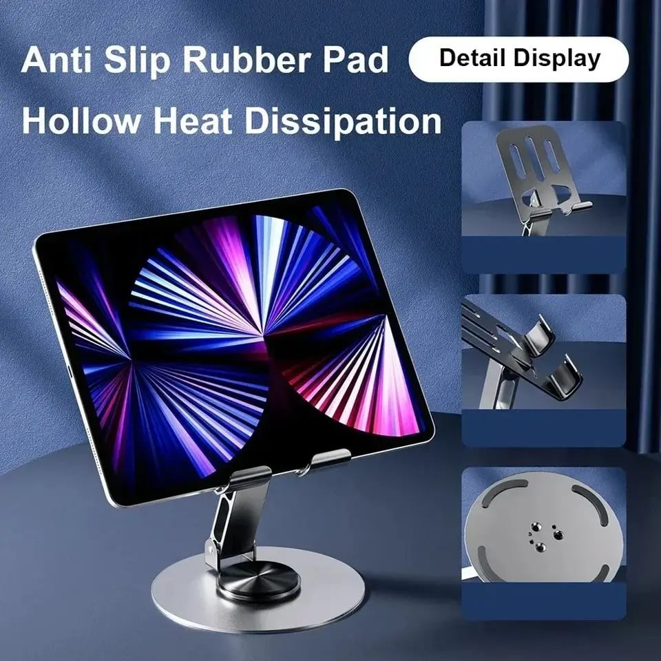 720 Rotate Aluminum Alloy Tablet Holders for iPad Adjustable Folding Lazy Desktop Live Portable Mobile Phone Stands Mount - Image 6