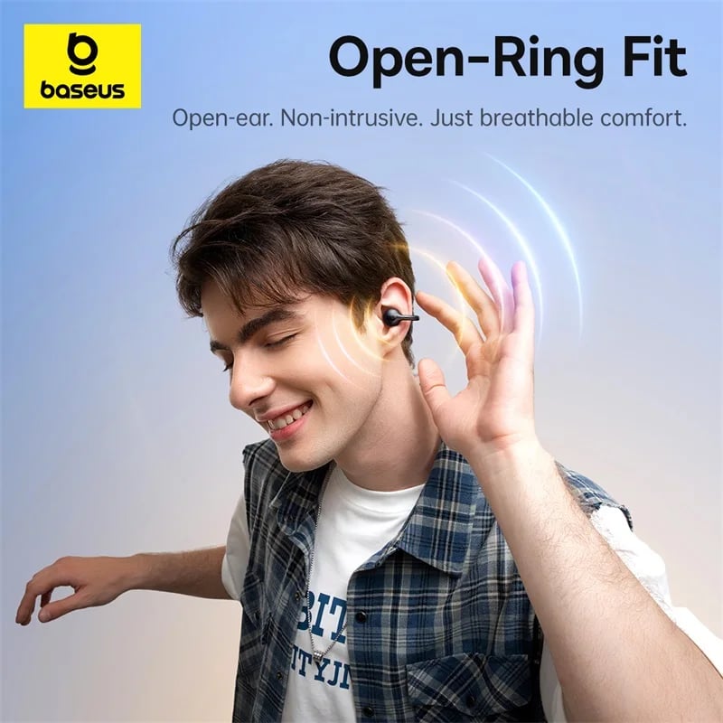 Baseus BC1 Ear Clip Earbuds Open Ear Wireless Earphones Bluetooth 6.0 Clip On Sports Headphones 4-Mics Super Bass IP55 Ear buds - Image 2