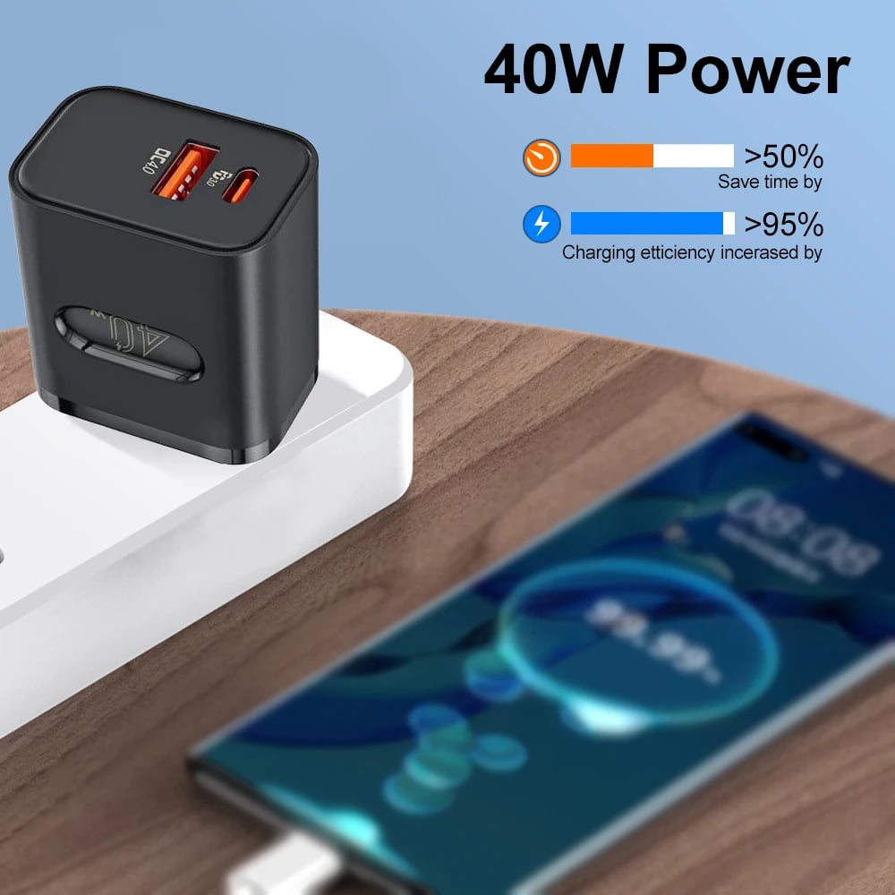 Total 40W USB Fast Charger PD Quick Charge Phone Charger EU/US Plug Adapter For iPhone Xiaomi Samsung Huawei USB C Wall Charger - Image 2