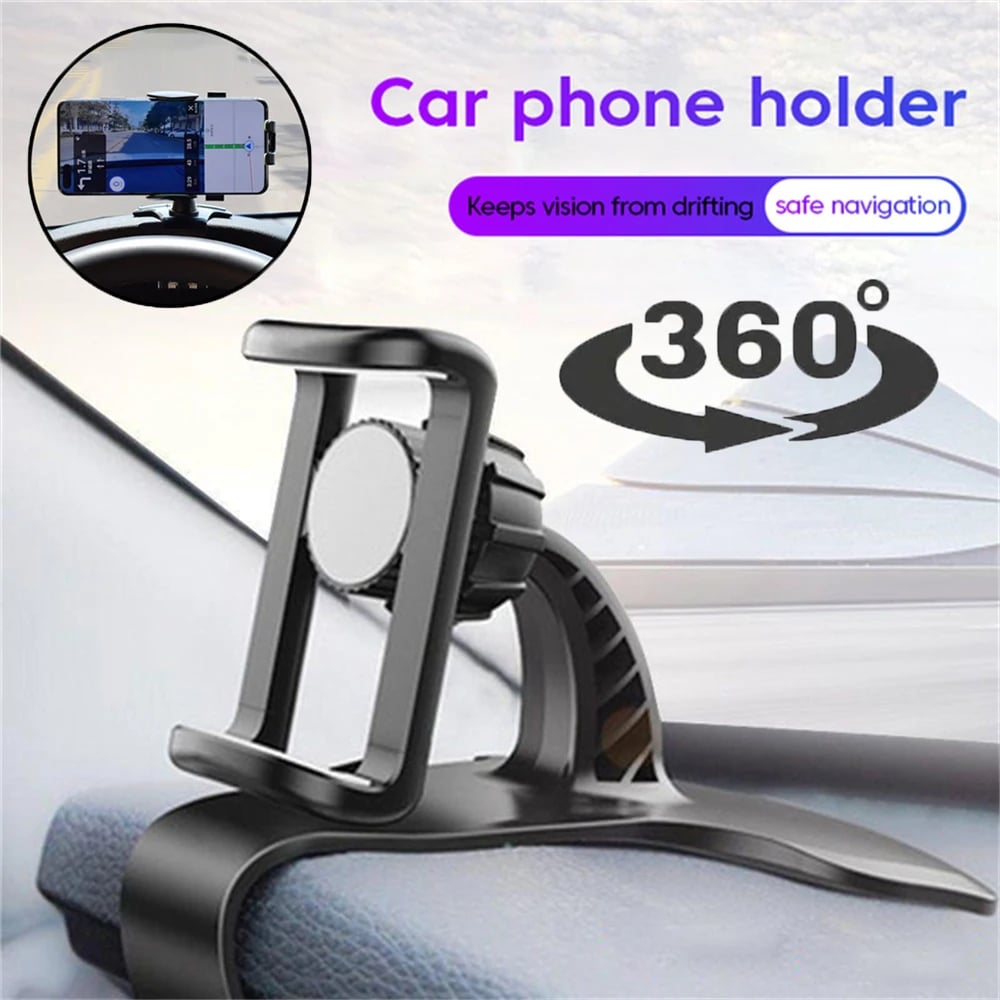 360 Rotatable Car Phone Holder Universal Cell Phone Stands Car Rack Dashboard Support for Auto Grip Mobile Phone Fixed Bracket - Image 2