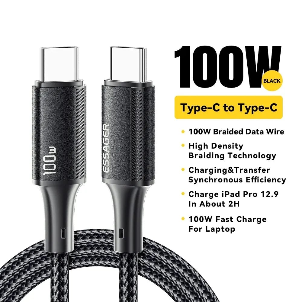 Essager 100W USB C to USB Type C Cable PD Quick Charge Fast Charging For Xiaomi Mi11 Samsung Macbook iPad USB-C Charger Cord - Image 8