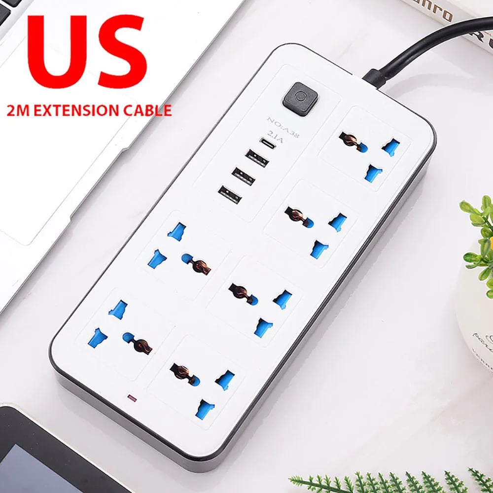 Multi Ports Power Socket Universal Plug EU US UK Power Strip Charger With Extension Cable Type C USB Charger Electrical Socket - Image 10
