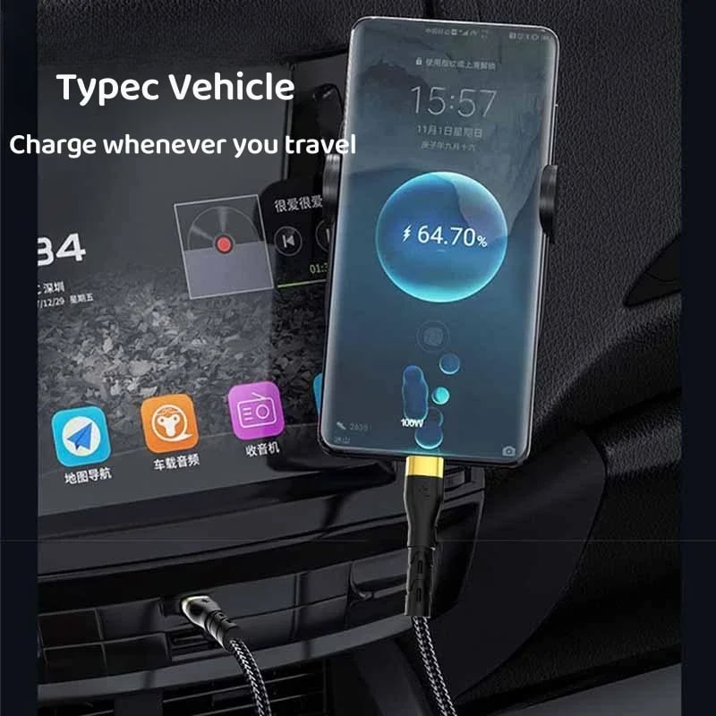 120W 6A USB C Cable Fast Charging For iPhone USB C To USB Type C Cable For Samsung Xiaomi Realme Phone Charger C to C Data Cord - Image 5
