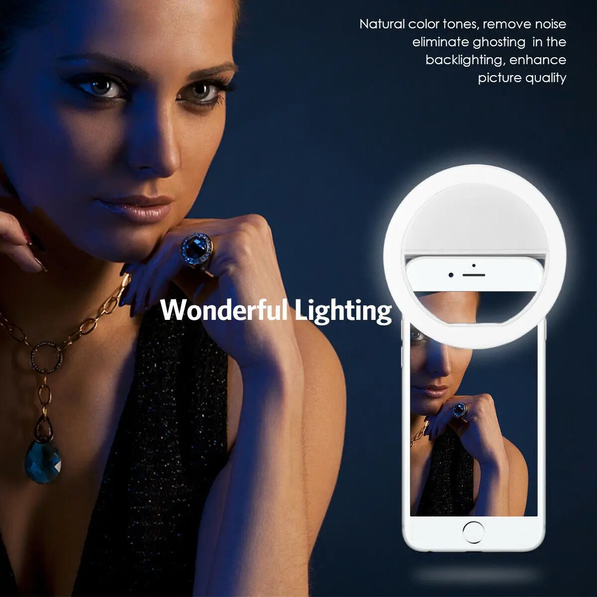 USB Powered LED Selfie Ring Light with Phone Lens for iPhone Samsung Xiaomi Huawei Mobile Phone Photography Selfie Lamp Accessor - Image 6