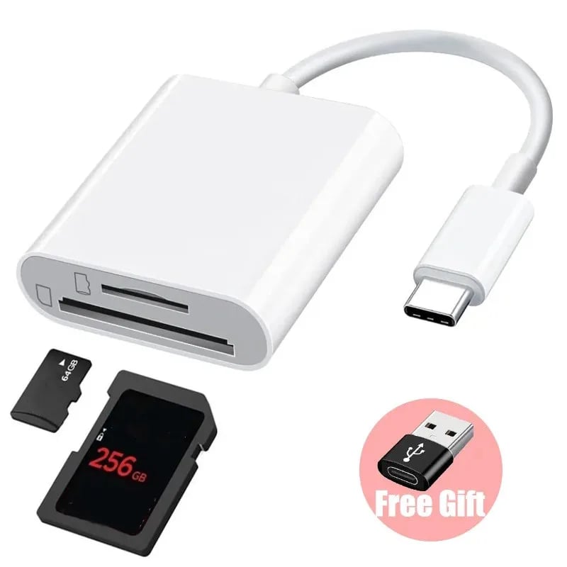 2-in-1 Type C Card Reader SD TF Memory Card Reader USB C OTG Adapter High Speed Data transmitter for Macbook Huawei Samsung - Image 1