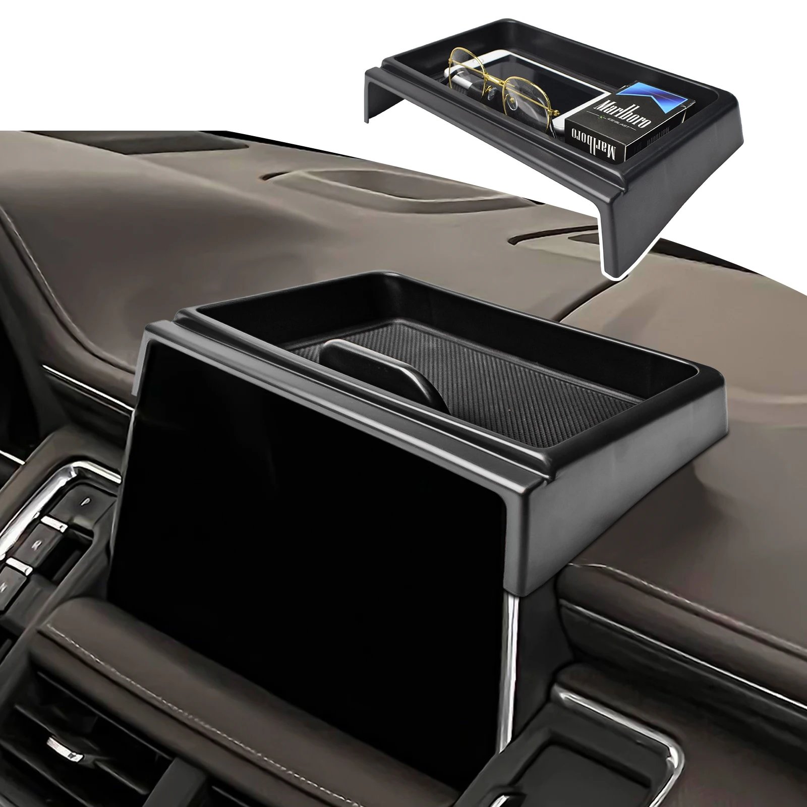 Compatible with 2021-2024 Chevy Tahoe Suburban/GMC Yukon Dashboard Tray Car Center Console Dash Board Organizer ABS Phone Holder - Image 1