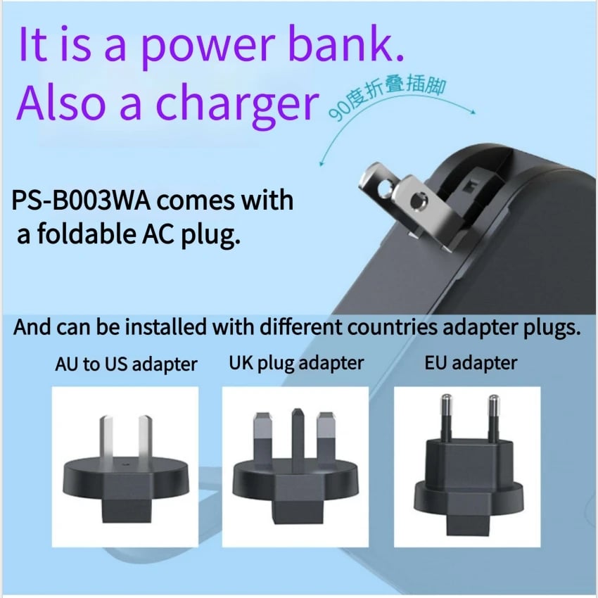 Magnetic wireless charging bank comes with cable and plug PD22.5W 10000mAh compact and portable charger iphone 14 mini powerful - Image 2