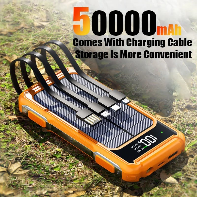 50000mAh Large Capacity Portable Solar Backup Power Supply For Outdoor Camping USB-A USB-C Fast Charging With Infrared Function - Image 2