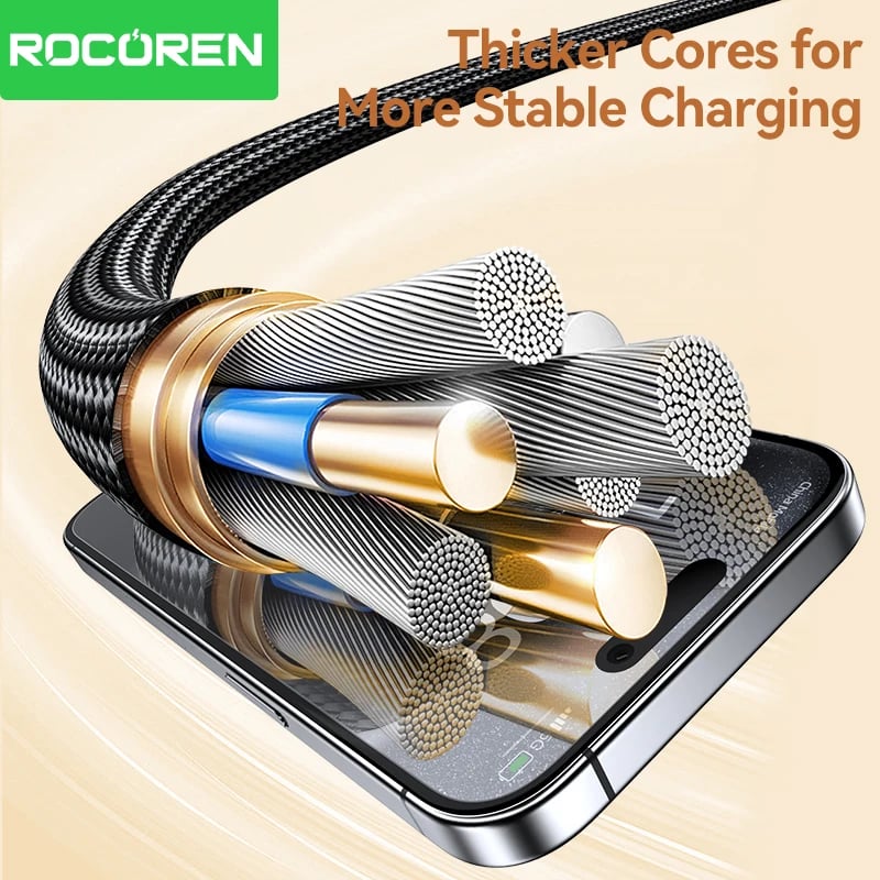 Rocoren 240W USB C Type C Fast Charging Data Cable PD3.1 Quick charging Type C Cord For MacBook iPhone 16 15 Samsung Galaxy S24 - Image 2