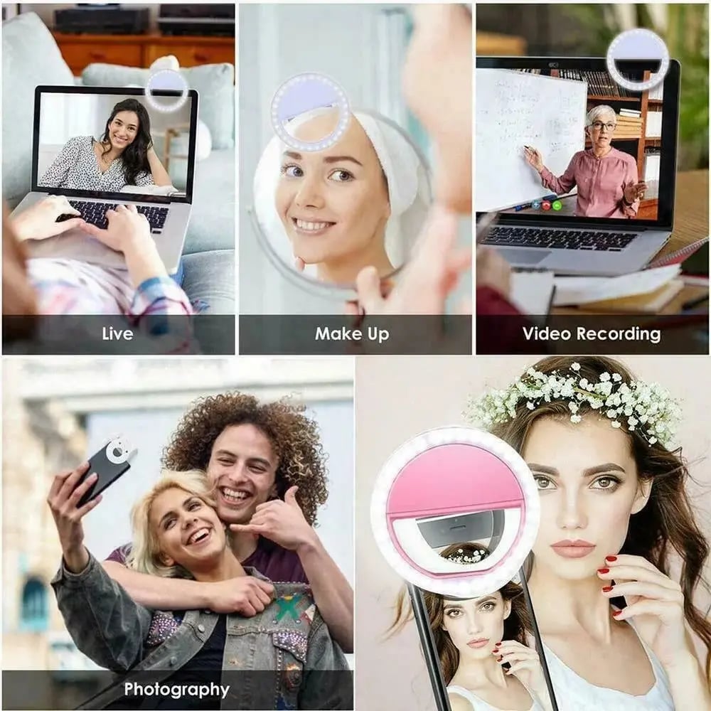 USB Powered LED Selfie Ring Light with Phone Lens for iPhone Samsung Xiaomi Huawei Mobile Phone Photography Selfie Lamp Accessor - Image 2