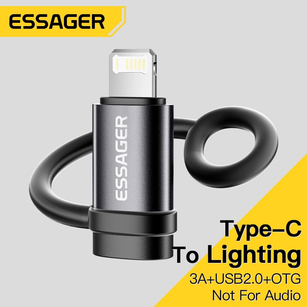 Essager Lighting To Type C Adapter 3A Fast Charging IOS Female to Type-C Male Connector For IPhone 15 14 13 Pro IPad Converter - Image 2