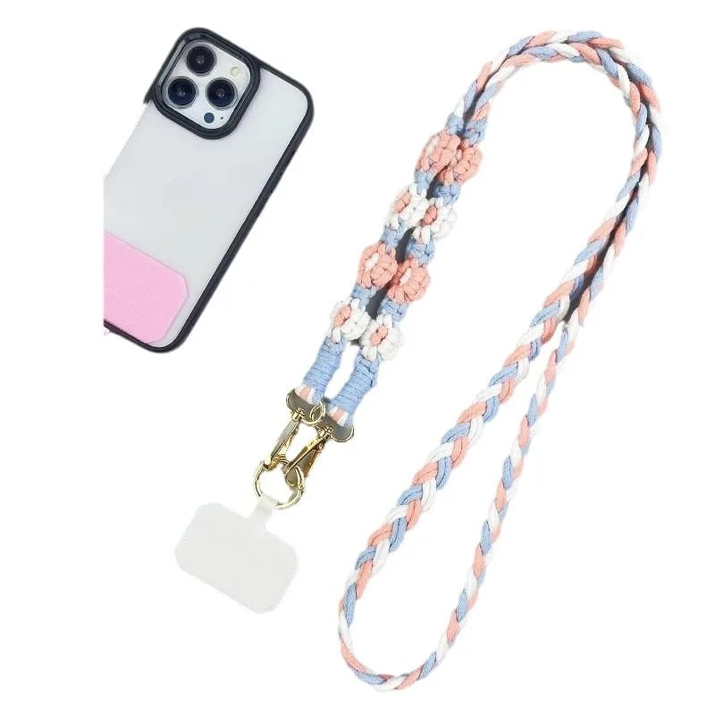 Japanese daisy handmade mobile phone lanyard, off-road can be woven to the phone hook to the back of the mobile phone lanyard - Image 4