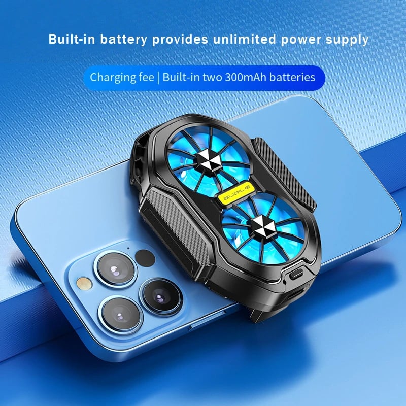 2025 New FS01 Dual - Fan Mobile Phone Cooler, Cools Down In 10 Seconds + Wireless Battery Life, 