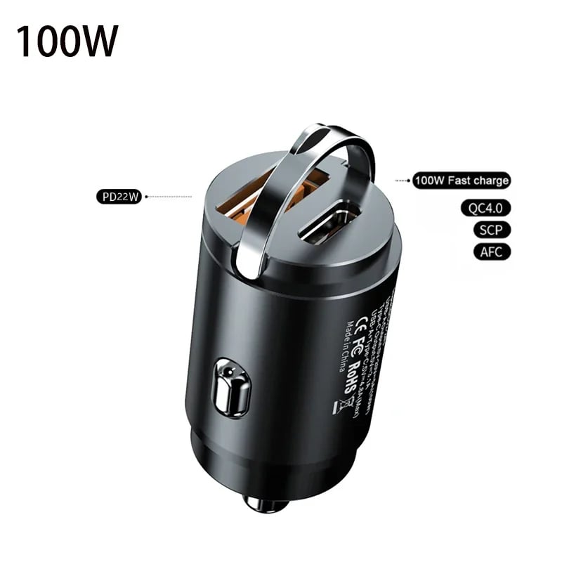 QC3.0 PD Car Charger 5A Fast Charing 2Port 12-24V Cigarette Socket Lighter 100W / 200W Car USBC Charger for iPhone Power Adapter - Image 8