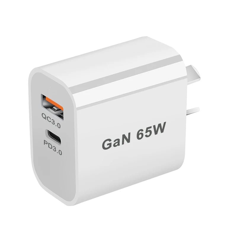 QC3.0/PD Fast Charger 65W Dual Port Charger For AU/EU/UK/US Plug Quick USB/Type-c Mobile Phone Charger For iphone C2C/C2L Cable - Image 7