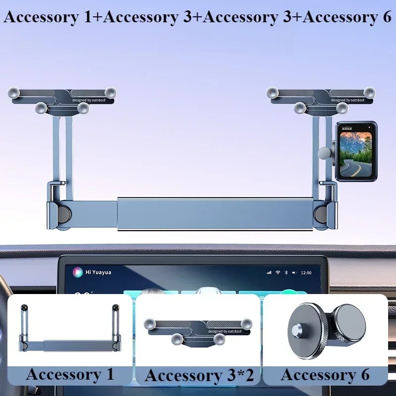 Eary Dual-position Car Screen Phone Holder Metal Bracket 360° Adjustable Stand Fit for Tesla Model 3 Y Highland Car Accessories - Image 9