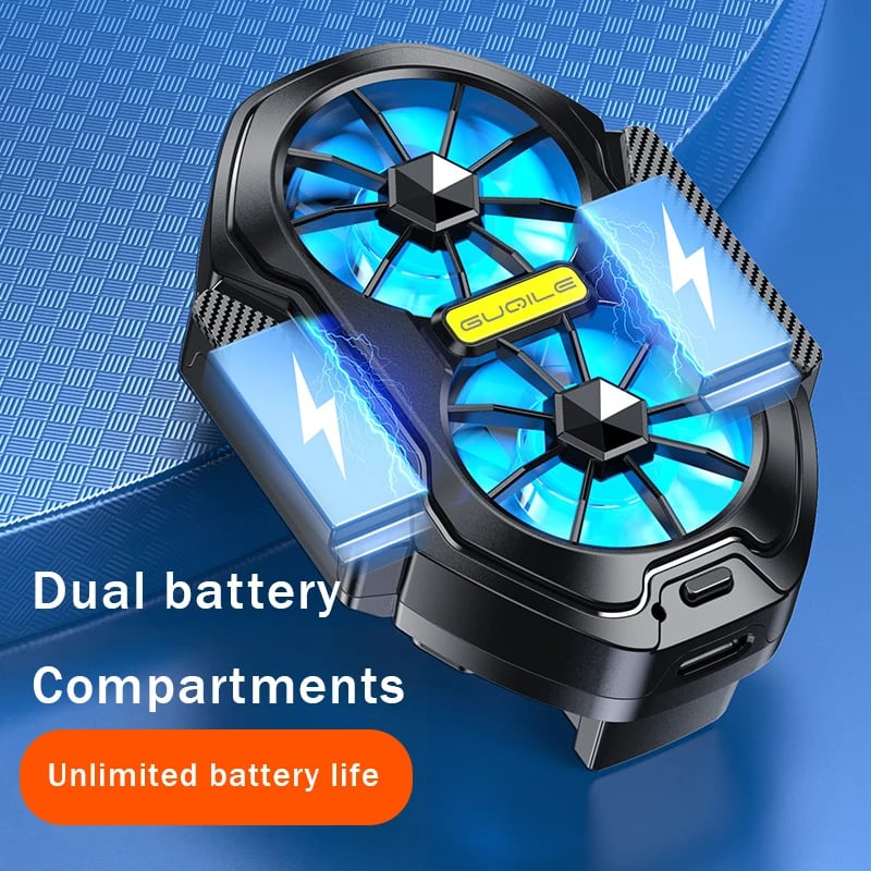 2025 New FS01 Dual - Fan Mobile Phone Cooler, Cools Down In 10 Seconds + Wireless Battery Life, 