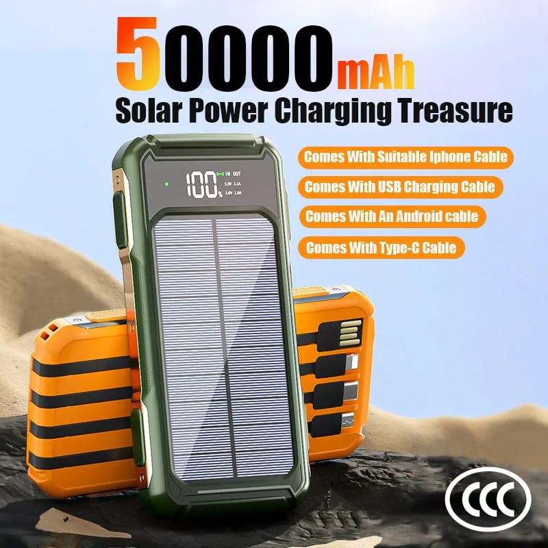 50000mAh Large Capacity Portable Solar Backup Power Supply For Outdoor Camping USB-A USB-C Fast Charging With Infrared Function - Image 1