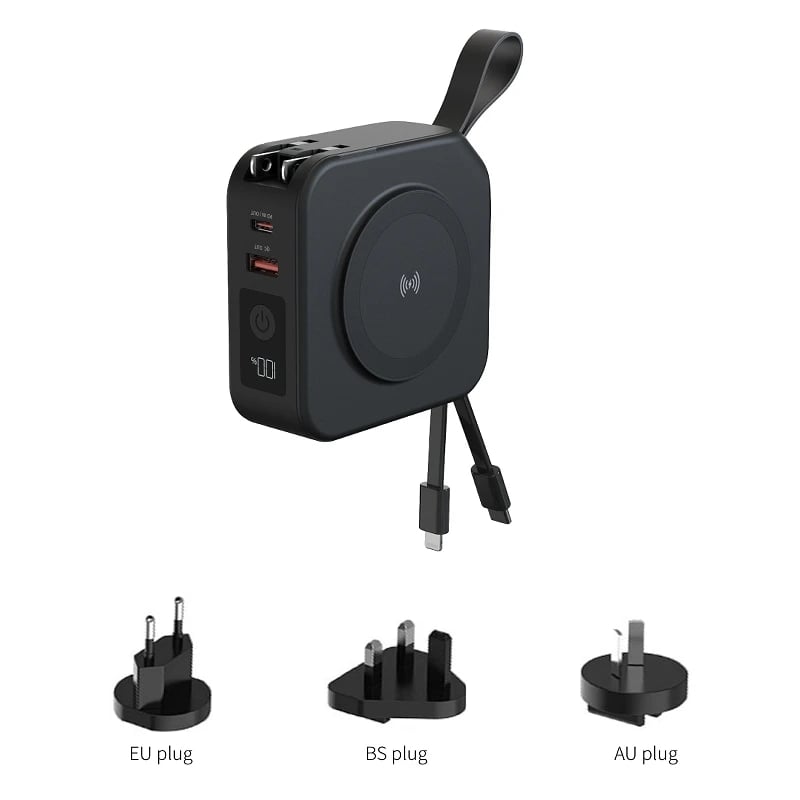 Magnetic wireless charging bank comes with cable and plug PD22.5W 10000mAh compact and portable charger iphone 14 mini powerful - Image 7