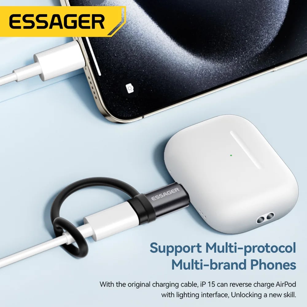 Essager Lighting To Type C Adapter 3A Fast Charging IOS Female to Type-C Male Connector For IPhone 15 14 13 Pro IPad Converter - Image 5