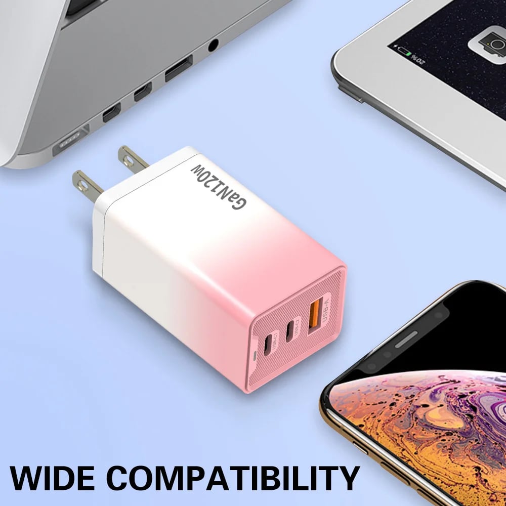 3 Ports USB Charger 120W GaN Fast Charging Phone Charger Adapter For iPhone Samsung Xiaomi PD Type C Quick Charge Wall Charger - Image 2