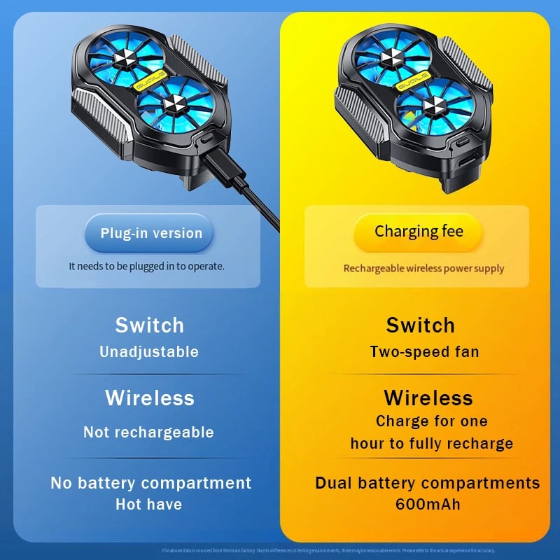 2025 New FS01 Dual - Fan Mobile Phone Cooler, Cools Down In 10 Seconds + Wireless Battery Life, 