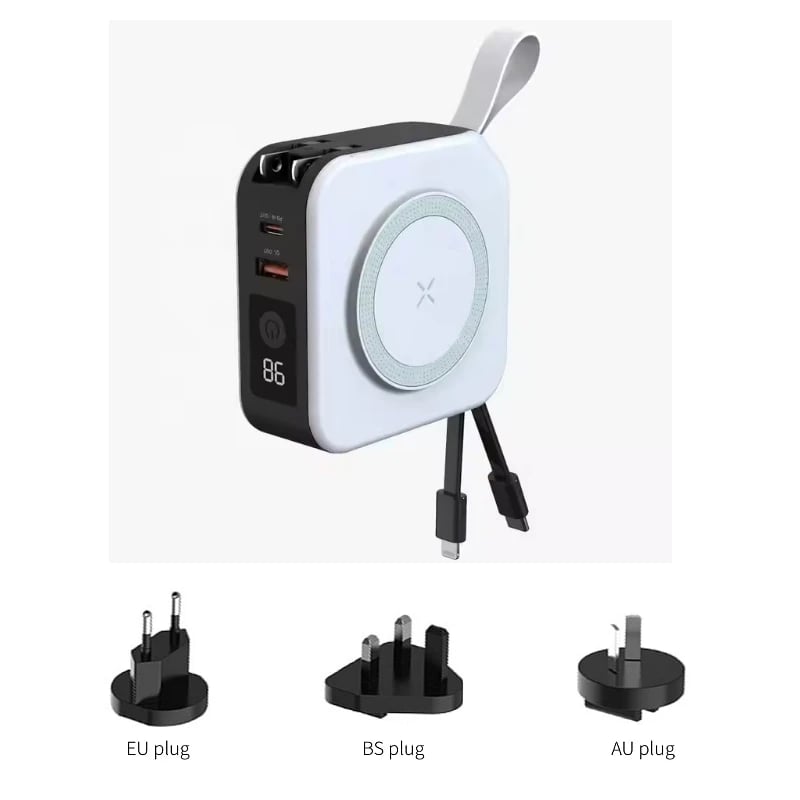 Magnetic wireless charging bank comes with cable and plug PD22.5W 10000mAh compact and portable charger iphone 14 mini powerful - Image 8