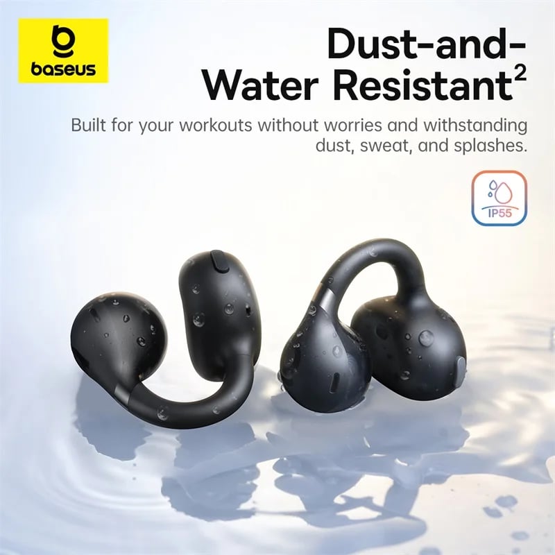 Baseus BC1 Ear Clip Earbuds Open Ear Wireless Earphones Bluetooth 6.0 Clip On Sports Headphones 4-Mics Super Bass IP55 Ear buds - Image 5