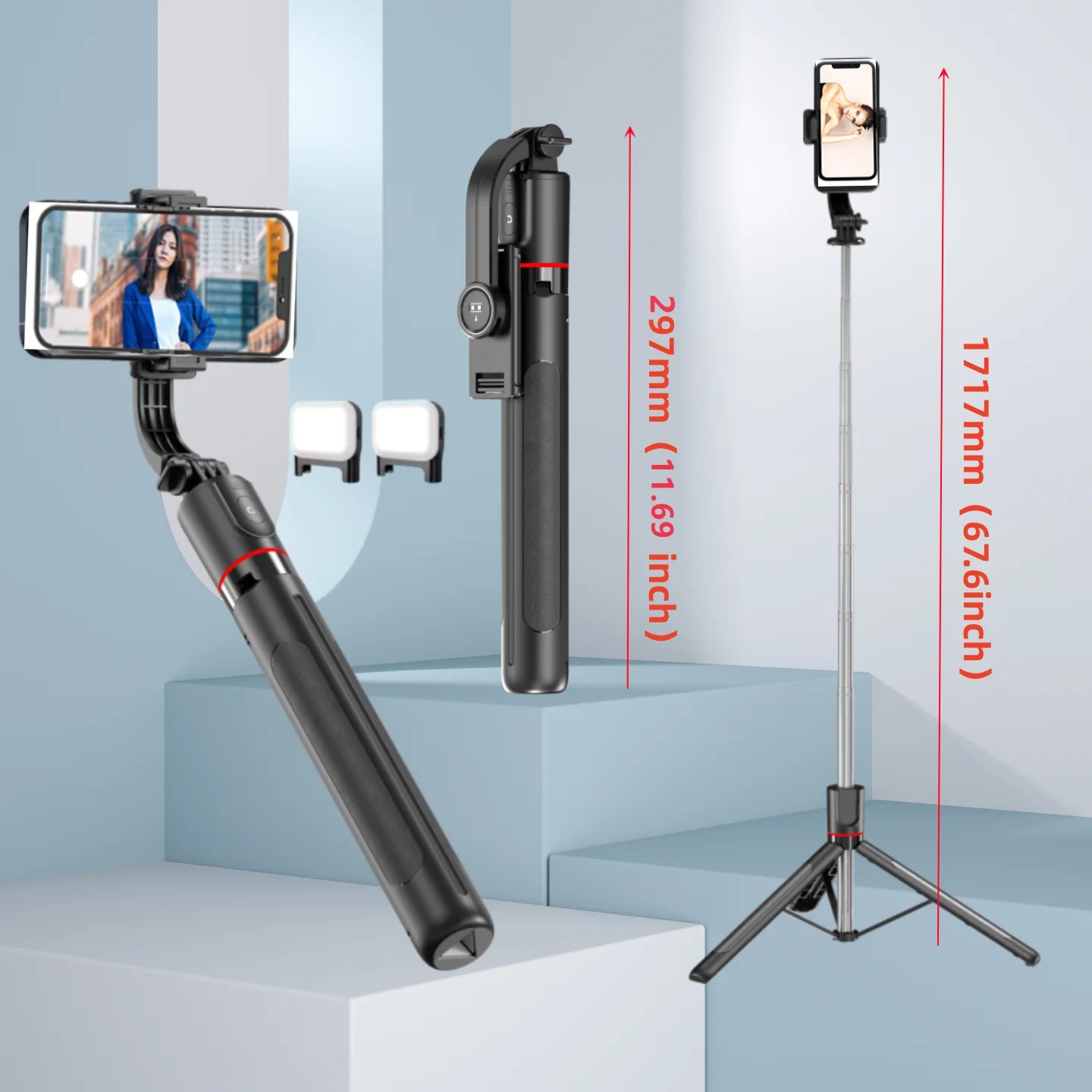 Roreta 1.7M Selfie Stick Wireless Tripod Stand with Bluetooth Remote Extendable Tripod for Mobile Phone Tlktok Live Streaming - Image 7
