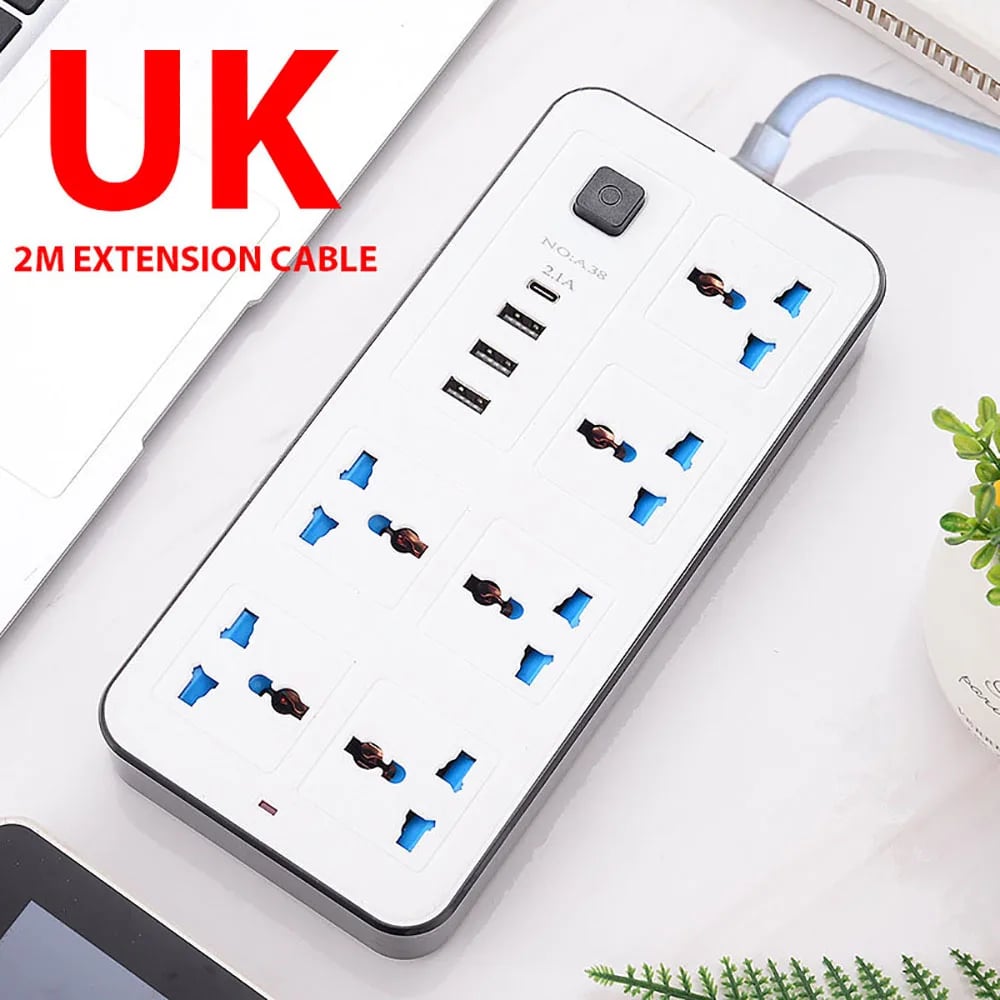 Multi Ports Power Socket Universal Plug EU US UK Power Strip Charger With Extension Cable Type C USB Charger Electrical Socket - Image 7