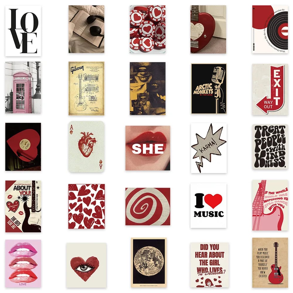 50Pcs Retro Y2K Girls Stickers Downtown Y2K DIY Stickers Scrapbooking Phone Luggage Skateboard Waterproof Decals - Image 1