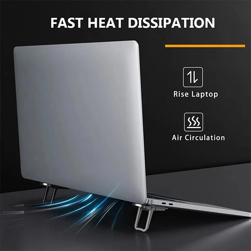 2pcs Mini Portable Zinc Alloy Laptop Stand With 2 Adjustable Angles Foldable Invisible Laptop Riser For Macbook Notebook Lenovo - Image 4