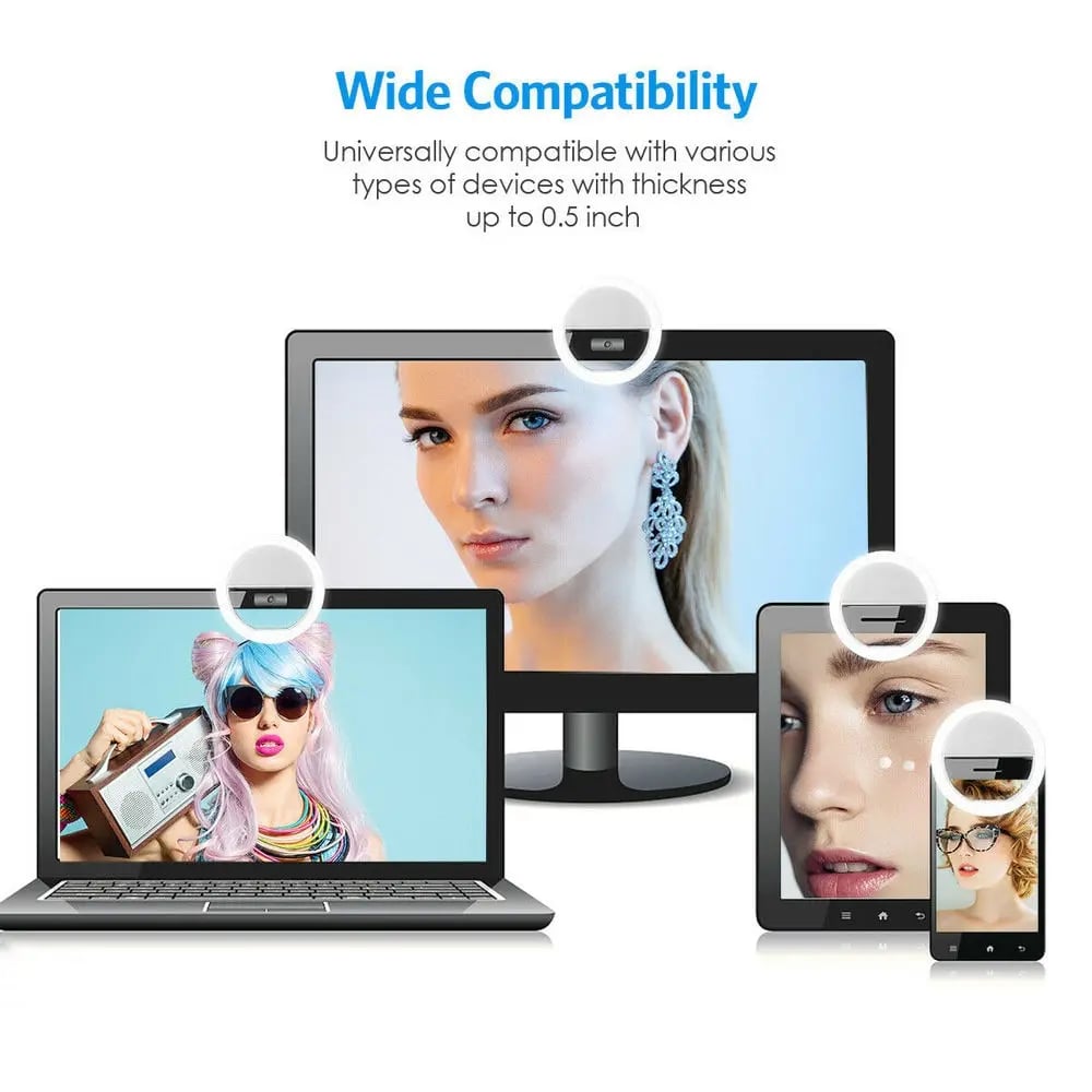 USB Powered LED Selfie Ring Light with Phone Lens for iPhone Samsung Xiaomi Huawei Mobile Phone Photography Selfie Lamp Accessor - Image 4