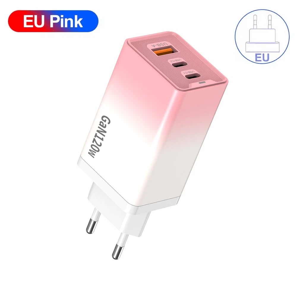 3 Ports USB Charger 120W GaN Fast Charging Phone Charger Adapter For iPhone Samsung Xiaomi PD Type C Quick Charge Wall Charger - Image 3
