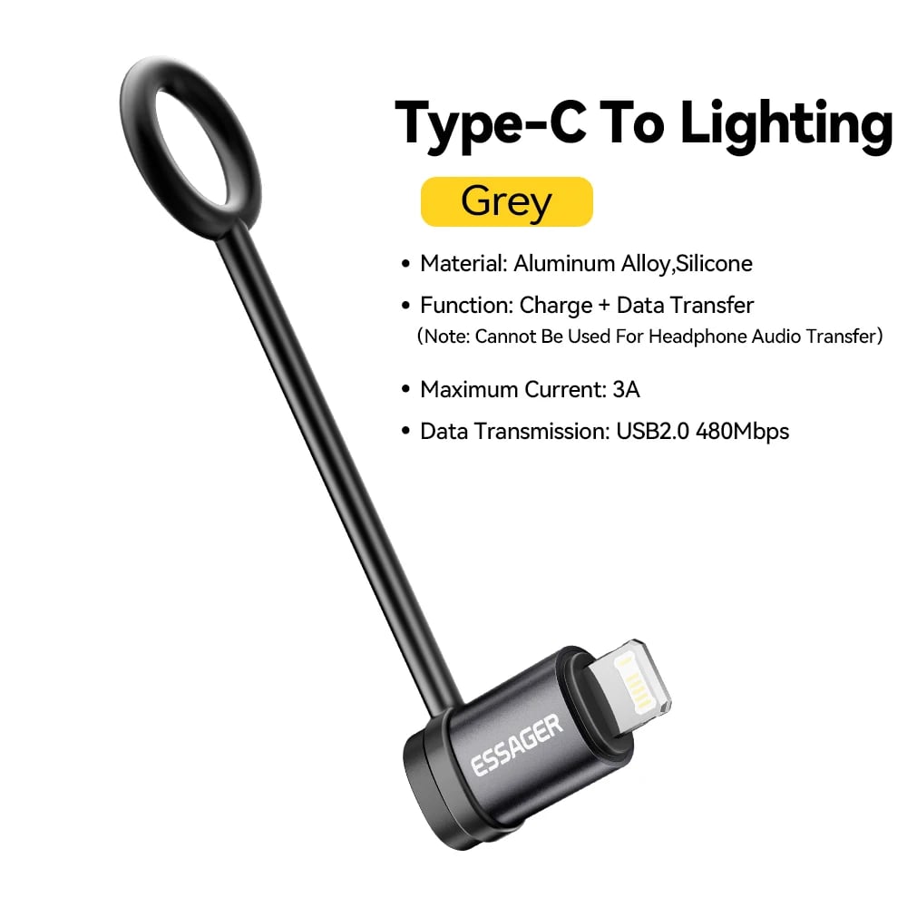 Essager Lighting To Type C Adapter 3A Fast Charging IOS Female to Type-C Male Connector For IPhone 15 14 13 Pro IPad Converter - Image 7