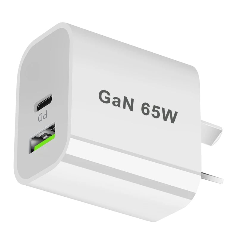 QC3.0/PD Fast Charger 65W Dual Port Charger For AU/EU/UK/US Plug Quick USB/Type-c Mobile Phone Charger For iphone C2C/C2L Cable - Image 6