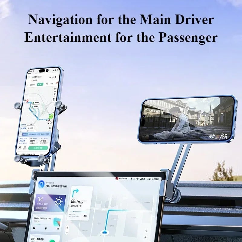 Eary Dual-position Car Screen Phone Holder Metal Bracket 360° Adjustable Stand Fit for Tesla Model 3 Y Highland Car Accessories - Image 4