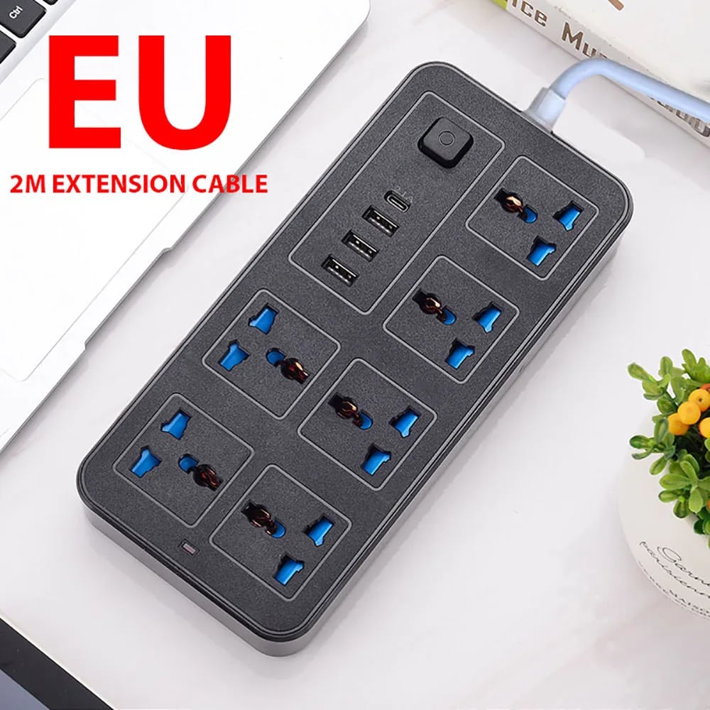 Multi Ports Power Socket Universal Plug EU US UK Power Strip Charger With Extension Cable Type C USB Charger Electrical Socket - Image 8