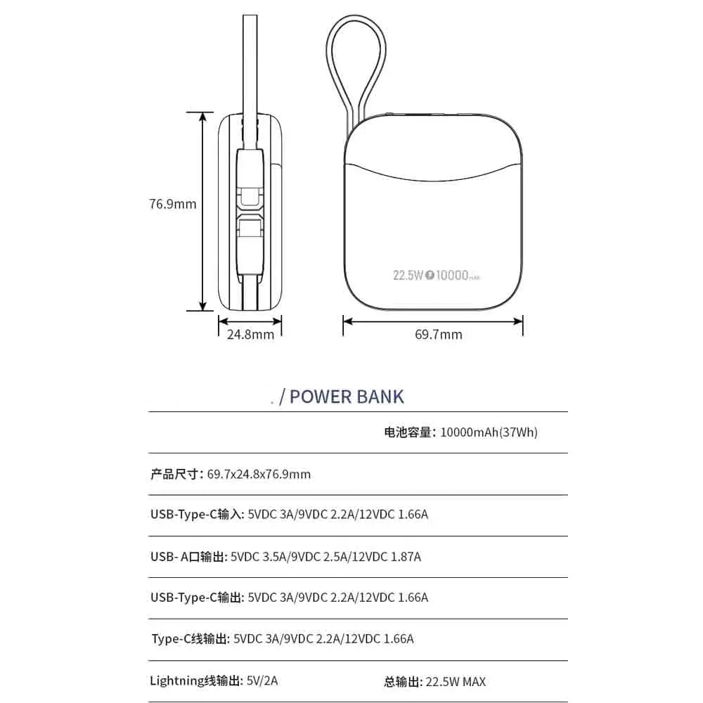 Portable 10000mAh Mini Power Bank 22.5W Fast Charging Battery for iPhone CCC Certified Charge Powerbank for Huawei Samsung Xiaom - Image 6